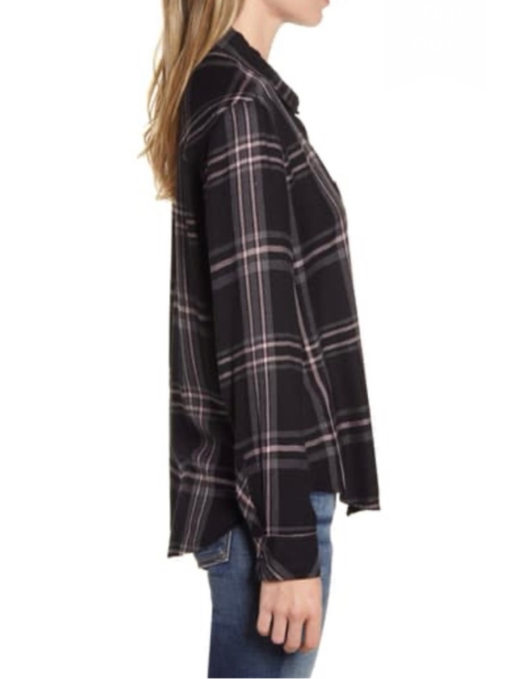 Rails Hunter Plaid Flannel Button Down Onyx Slate Blush, Size Medium (M) Soft - Picture 15 of 16